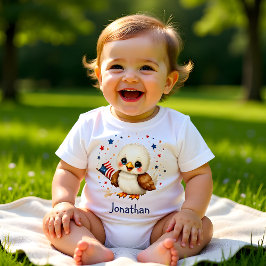 Camiseta Personalized Adorable Eagle Patriotic Baby 
