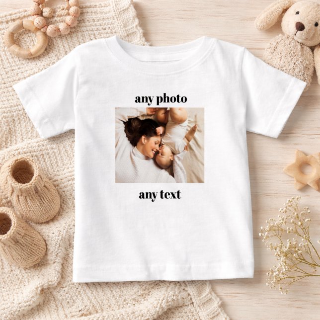Camiseta Personalized Baby Shirt Custom Photo & Text Gift (Criador carregado)