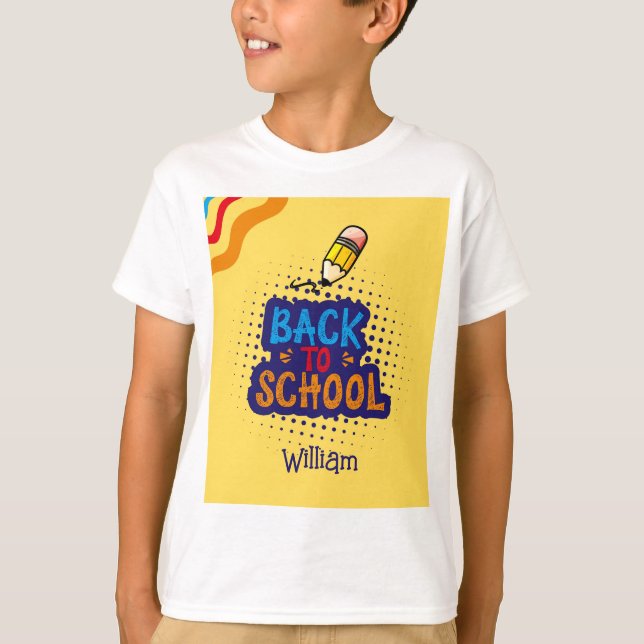 Camiseta Personalized "Back To School" Fun Doodle (Frente)
