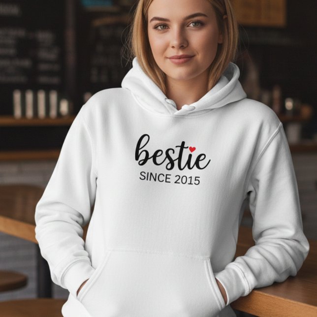 Camiseta Personalized Besties Hoodie BFF Date Shirt (Criador carregado)