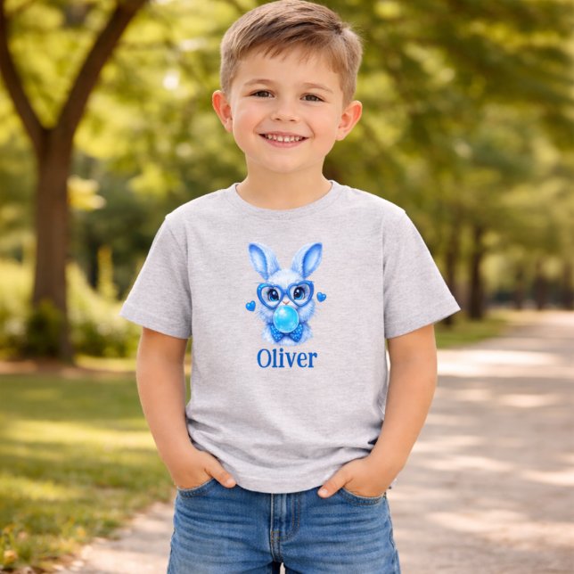 Camiseta Personalized Blue Bunny Toddler Boy (Criador carregado)