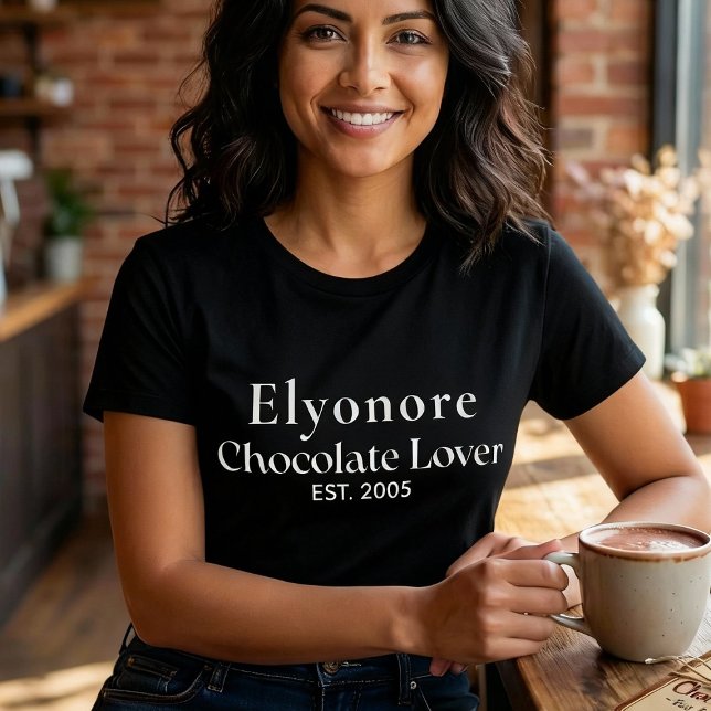 Camiseta Personalized Chocolate Lover Name Established (Criador carregado)