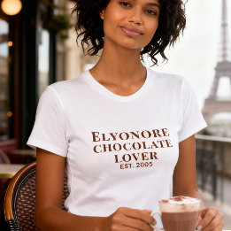 Camiseta Personalized Chocolate Lover Name Established