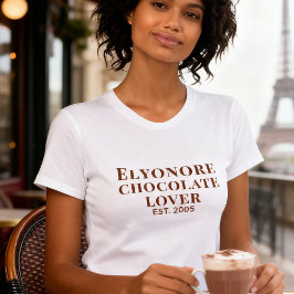 Camiseta Personalized Chocolate Lover Name Established