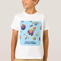 Personalized Colorful Space Planets Back to School