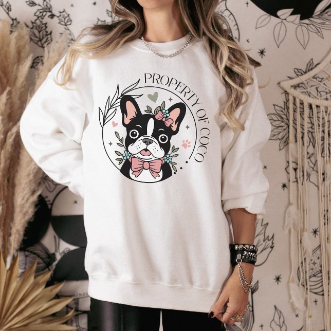 Camiseta Personalized Coquette Hand Drawn French Bulldog (Personalized Coquette Hand Drawn French Bulldog sweatshirt)