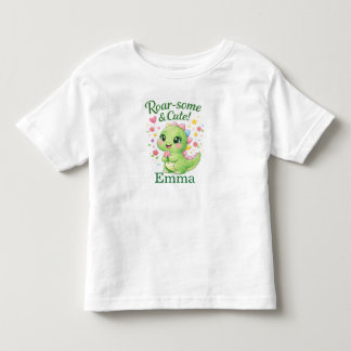 Camiseta Personalized Dinosaur Birthday Girl Shirt