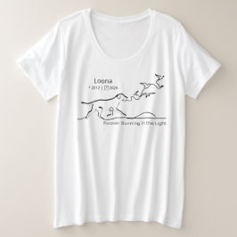 Camiseta Personalized Dog Memorial Sympathy Line Art