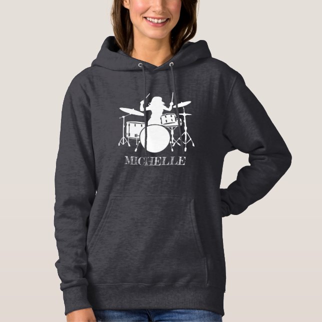 Camiseta Personalized Drummer Girl | Drums Drummer Gift     (Frente)