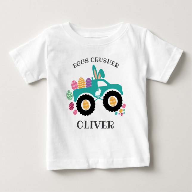 Camiseta Personalized “Eggs Crusher” Monster Truck Easter (Frente)