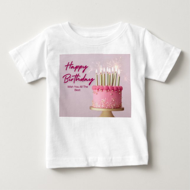Camiseta Personalized Elegant Birthday Greeting Card with P (Frente)