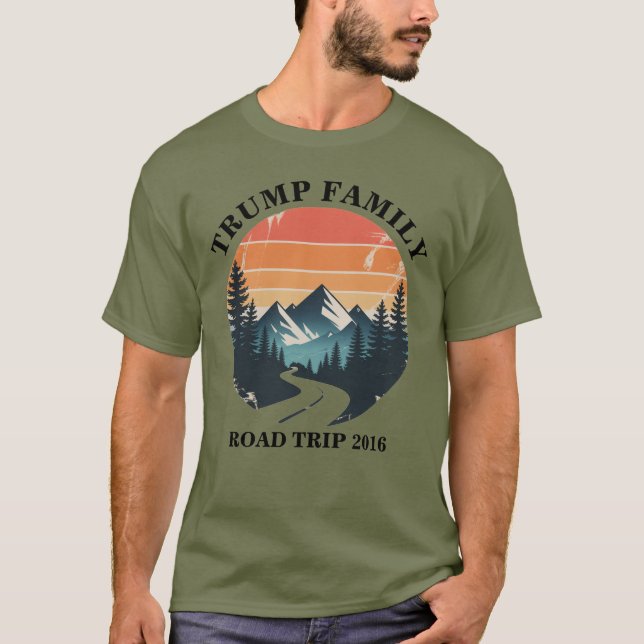 Camiseta Personalized Family Trip Retro Mountain Sun (Frente)
