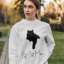 Camiseta Personalized Funny Black Cat Quote Pet Mom Ash