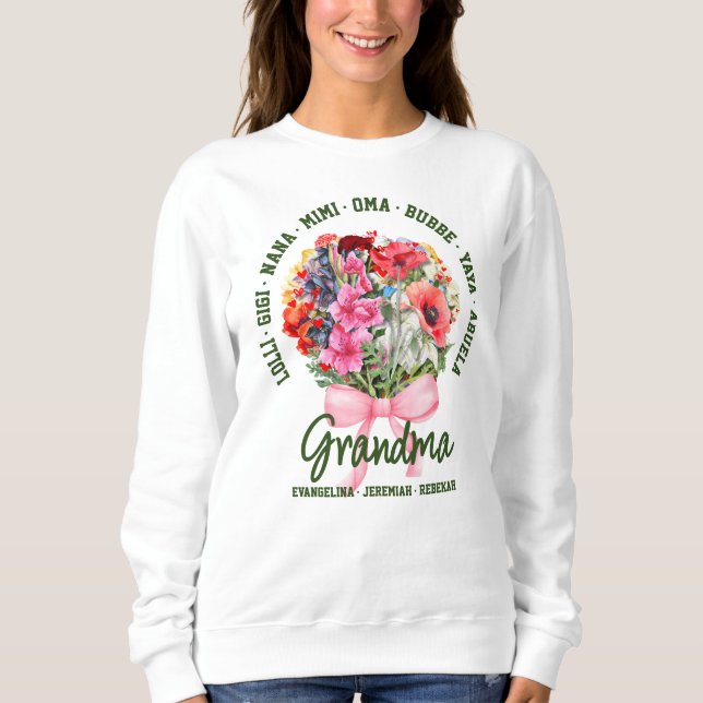 Camiseta Personalized GRANDMA Nana Mimi Gigi Mother's Day (Frente)