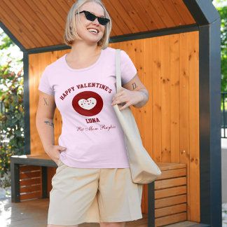 Camiseta Personalized Happy Valentine's Day Red Pink
