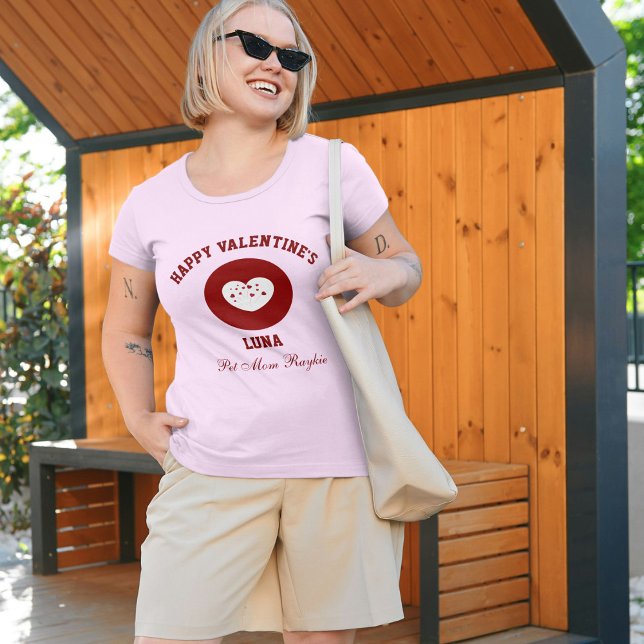 Camiseta Personalized Happy Valentine's Day Red Pink (Criador carregado)