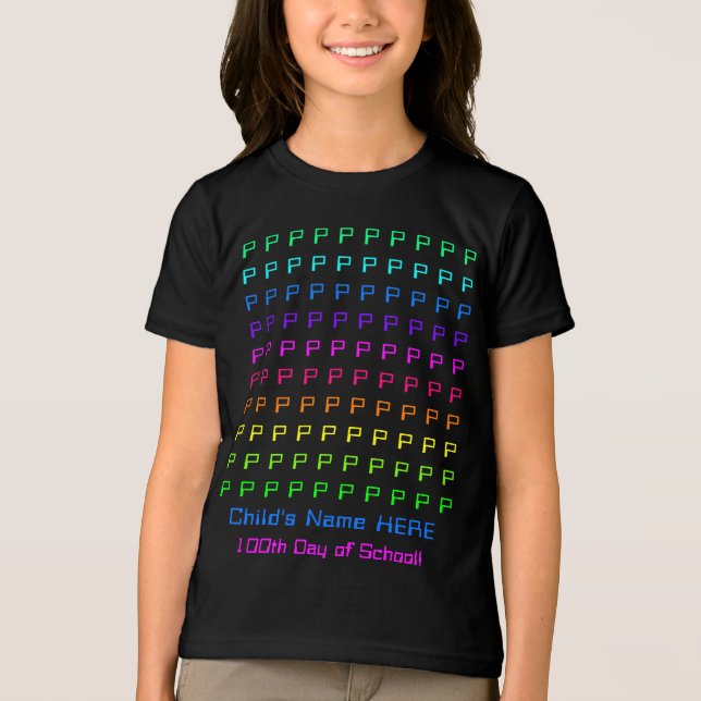 Camiseta Personalized Kids Rainbow, Fun 100th Day of School (Frente)