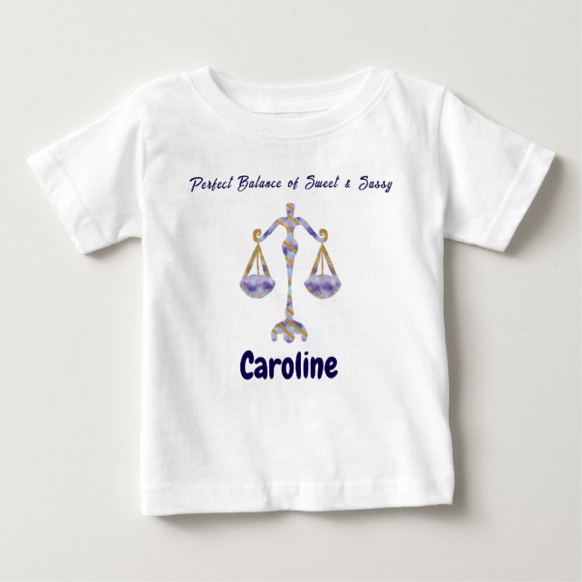 Camiseta Personalized Libra “Sweet & Sassy” Toddler Art (Frente)