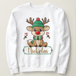 Camiseta Personalized Little Rudolf Christmas Sweatshirt