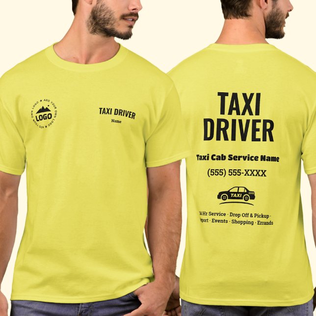 Camiseta Personalized Logo Yellow Cab Taxi Driver Shirt (Criador carregado)