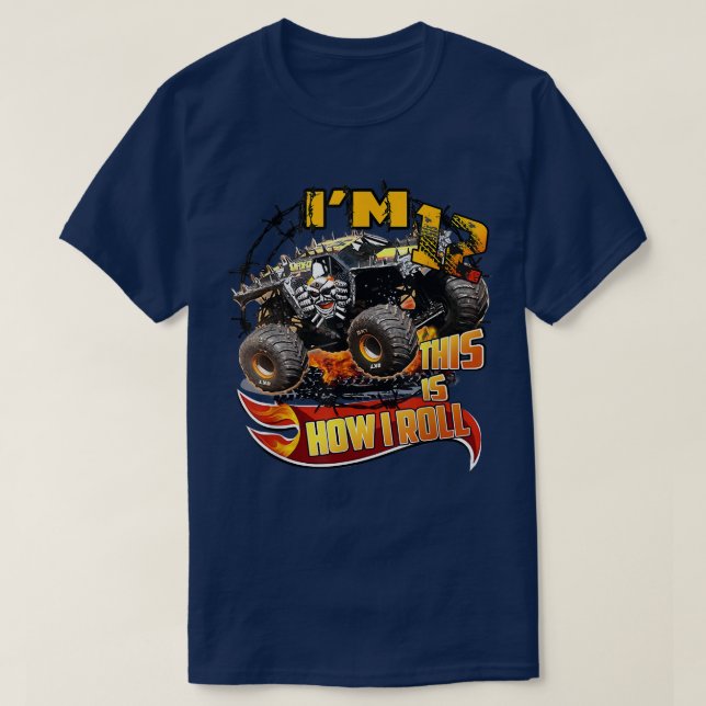 Camiseta Personalized Max D Monster Truck Birthday  (Frente do Design)