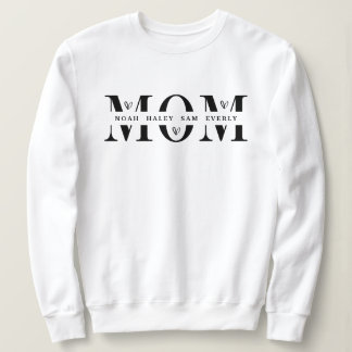Camiseta Personalized Mom Sweatshirt With Kids Names Gift
