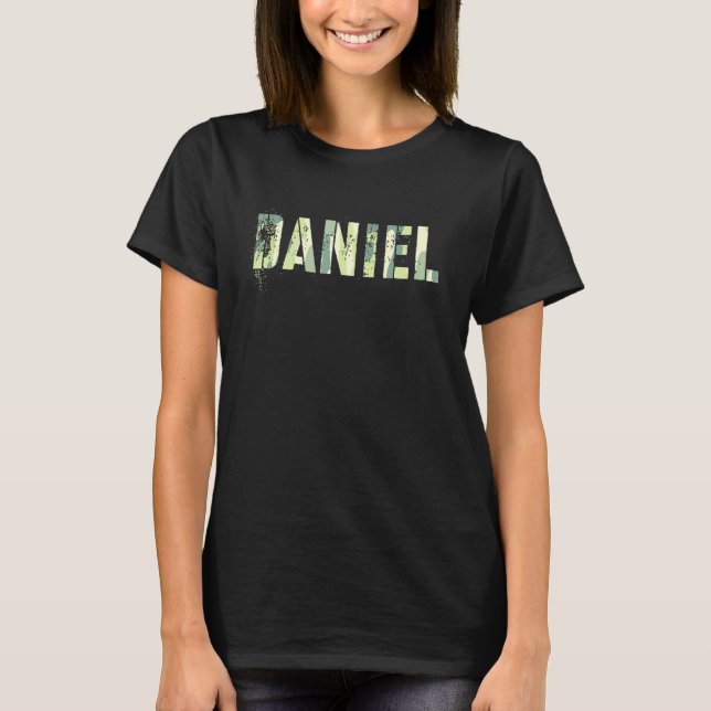Camiseta Personalized Name Daniel Camo Boy Military Birthda (Frente)