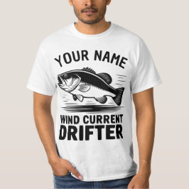 Camiseta Personalized Name Wind Current Drifter Bass Fish
