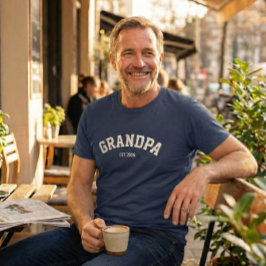 Camiseta Personalized New Grandpa Est Date Father's Day