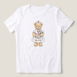 Camiseta Personalized Nurse Teddy Bear Custom Name Nursing
