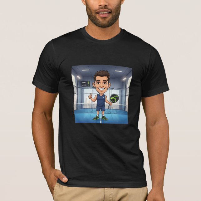 Camiseta Personalized Paddle Player Cartoon Caricature (Frente)