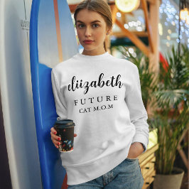 Camiseta Personalized Pet Lover Black Script Name Cat Mom 