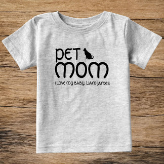 Camiseta Personalized Pet Lover Cat Mom Mother's Day Baby
