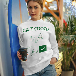 Camiseta Personalized Pet Lover Green Script Funny Cat Mom