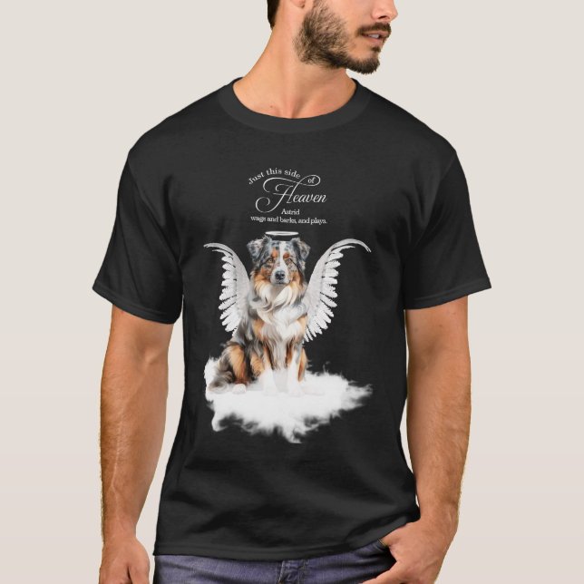 Camiseta Personalized Pet Memorial Australian Shepherd Dog (Frente)