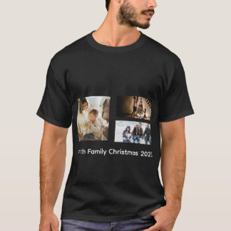 Camiseta Personalized Photo Collage Family Christmas