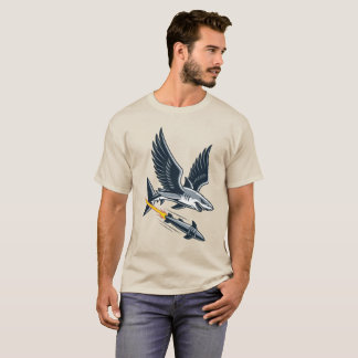 Camiseta Personalized Shark with Wings and Missile Drop