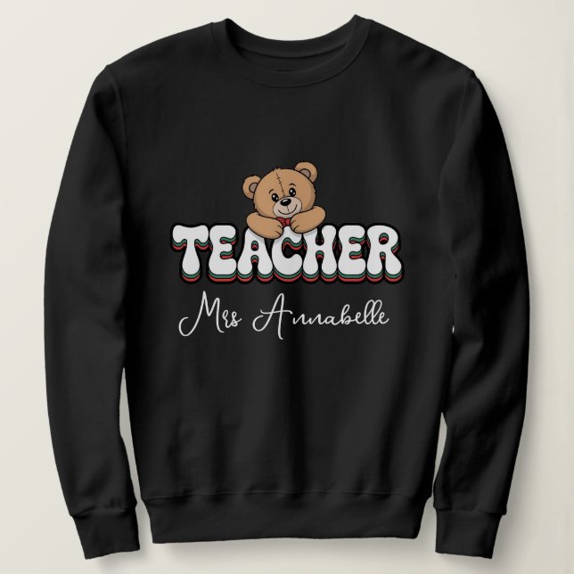 Camiseta Personalized teacher Retro style  design  (Frente do Design)