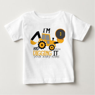 Camiseta Personalized Three 3rd Birthday Construction