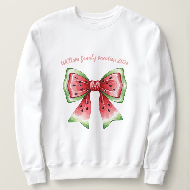 Camiseta Personalized watermelon coquette bowtie ribbon  (Frente do Design)