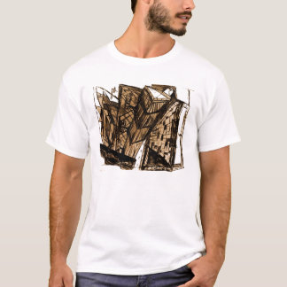 Camiseta perspectiva inferior branca