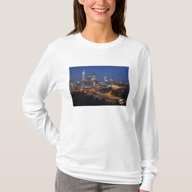 Camiseta Perth, Austrália. Vista do centro de Perth a parti (Frente)