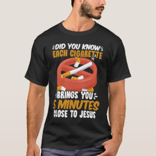 Camiseta Perto de Jesus Sem Cigarro Dia Anti Cigarros Ant