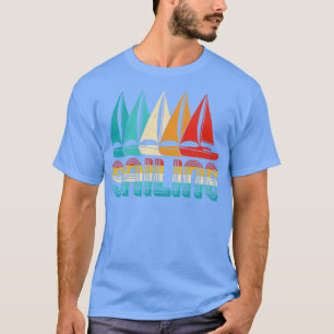 Camiseta Perturbação da Vintagem do Barco de Navegação do P