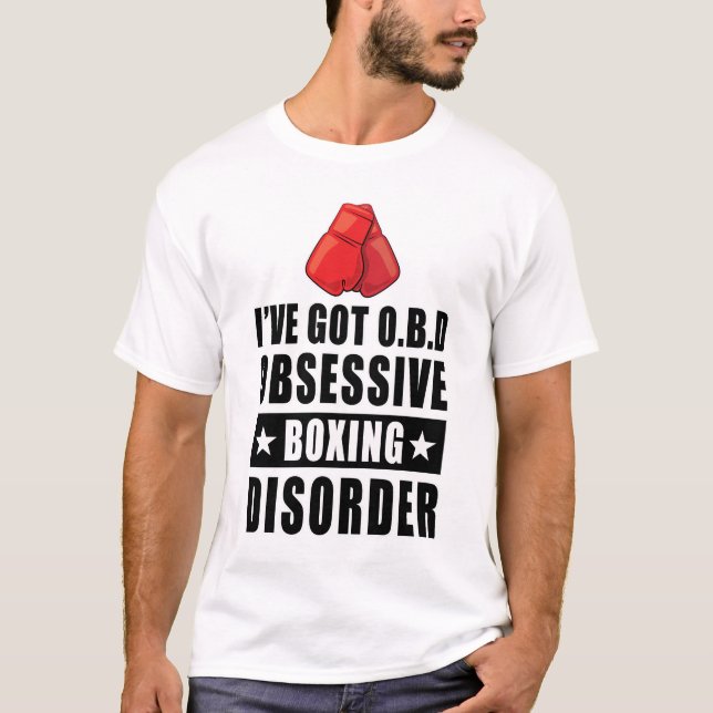 Camiseta Perturbação Obsessiva de Boxing - Citação Engraçad (Frente)