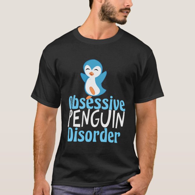 Camiseta Perturbação Pinguim Obsessiva Cuja Forma Fresca (Frente)