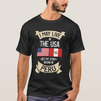 Camiseta Peru: Bandeira Americana Usa Raízes Peruanas