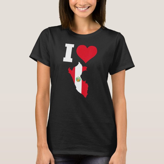 Camiseta Peru: Bandeira do Peru I Love Peru (Frente)