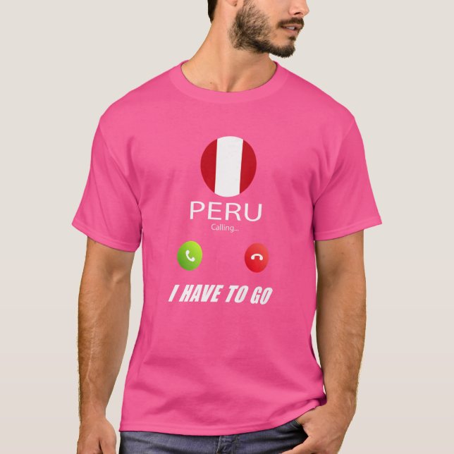 Camiseta Peru: Bandeira Souvenir Peru Está Chamando (Frente)