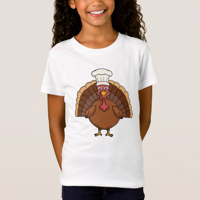 Camiseta Peru Cartoon Dia de Ação de Graças Chef (Frente)